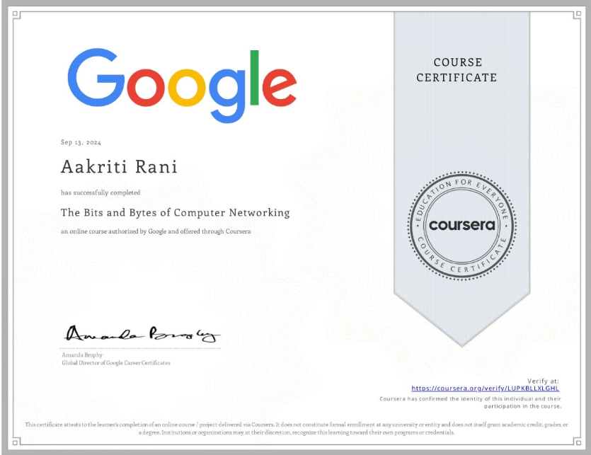 Coursera Certificate